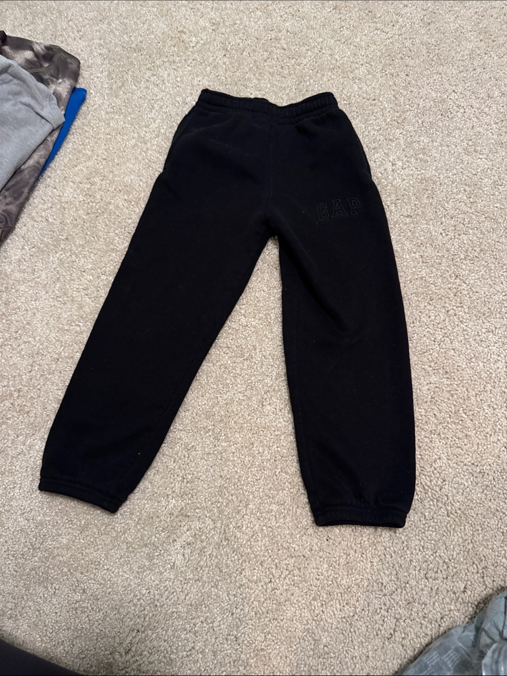 GAP Kids Black Fleece Joggers with Subtle Logo